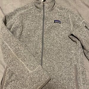 Grey zip up Patagonia Better Sweater jacket.